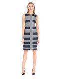 Long And Lean Engineered Stripe Sheath Dress, Navy Ivory, 2