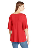 Karen Kane Split Sleeve Swing Top, Tomato, L