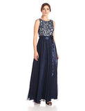 Lace Bodice Ballgown, Navy/Ivory, 8