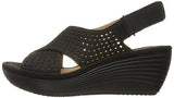 Reedly Variel Wedge Sandal Black Nubuck 7 M Us
