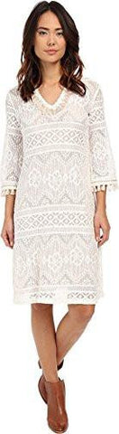 Leilo Boho Lace Midi Length Dress Whitewash 2