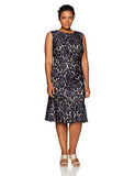 Plus Size Sleeveless Dress Peplum Hem, Navy, 16W