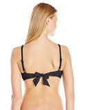 Kenneth Cole York Tough Luxe Crochet Stripe Bra Bikini Top With Key Hole Black Large