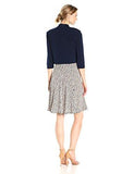 Mandarin Collar Jacket Dress, Navy/Tan, 12