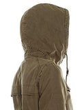 Cotton Four Pocket Hooded Field Jacket, Army Green, S