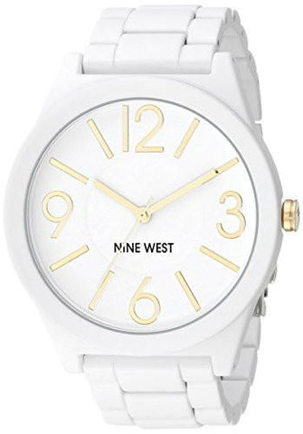 Nine West Nw1678Wtwt Matte White Rubberized Bracelet Watch