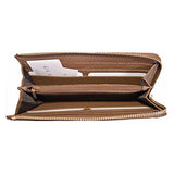 Pebbled Leather Quarter Zip Wallet 332747 2527 Brown