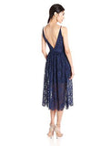 Floral Lace Mid Length Dress, Parisian Blue, 0
