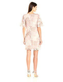 Chemical Burn Out Lace Shift Dress, Peach, 6