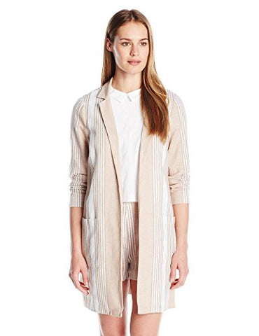 Long Open Front Blazer Sand Combo Large