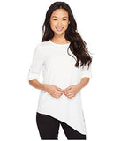 Roll Sleeve With Angle Bottom Blouse Soft White Blouse