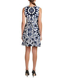 Taylor Dresses Mirror Print Fit And Glare Scuba, Navy Ivory, 6