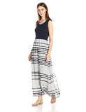 Maxi Dress With Chiffon Bottom Twilightsoft Whitemulti L