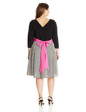 Eliza J Plus Size 3/4 Sleeve Fit And Flare, Black, 18W