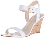 Nine West Kiani Leather Wedge Sandal White 8 M Us