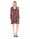 Long Sleeve Fit And Flare Dress, Print, S