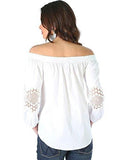 Off The Shoulder Top With Crochet Trim Ivory XxLarge