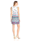Floral Border Print Stretch Hopsak Shift Dress, Turquoise Watermelon, 14