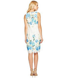 Maggy London Printed Chemical Lace Sheath, Soft White/Blues, 16