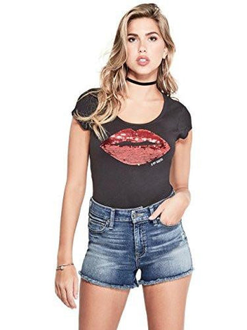 G By Guess Celeste Sequin Lips Tee