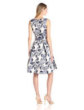 Floral Fit And Flare Dress, Navy/Pansy, 8