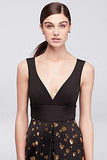 Short Dress With Gold Heart Skirt And Neoprene Top Style Cr281664, Black, 14