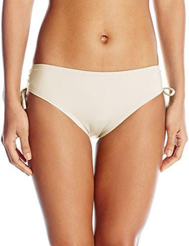 Side Shirred Hipster Bikini Bottom Milk Medium
