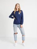 Varsity Player Crewneck Fleece Navy S Tops Sweatshirts Navy