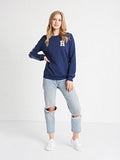 Varsity Player Crewneck Fleece Navy S Tops Sweatshirts Navy