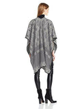 Pattern Ruana With Whipstitch Grey Smoke One Size