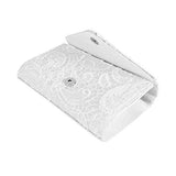 Jubileens Elegant Floral Lace Envelope Clutch Evening Prom Handbag Purse White