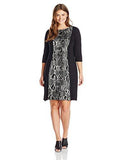 PlusSize Snake Knit Panel Dress, Black/Gray, 0X