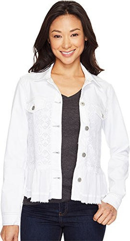 Scully Lily Denim And Lace Lightweight Favorite Little Jacket White Outerwear