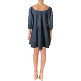 Candy Shop Tiered Cold Shoulder Mini Dress Navy Xs