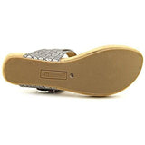 Ryanne Open Toe Casual Leather Slippers Pewter Size 55