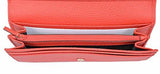 Coral Red Leather Trademark Logo Continental Wallet