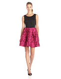 Taylor Dresses Red Pritned Fit And Flare Dress, Black Rose, 8