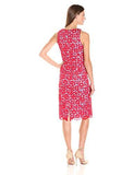 Maggy London Rose Bloom Lace Sheath With Gingham Detail, Bright Red, 2