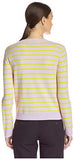 Cashmere Striped Sweater, Blush, L