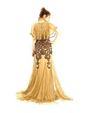 Sleeveless Lace Capelet Gatsby Dress 6 Taupe/Black