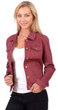 Redx Long Sleeve Buttonup Denim Jacket Large Burgundy