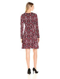Long Sleeve Fit And Flare Dress, Print, S
