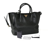 Prada 1Bg694 Uwl F0002 Black Leather Shoulder Bag