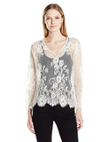 Floral Lace Top, Cream, S