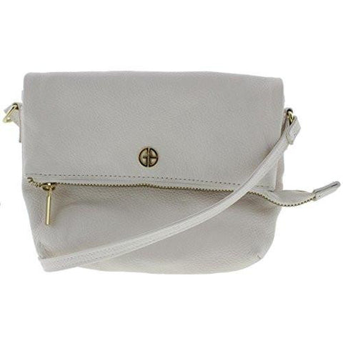 Pebbled Leather Shoulder Handbag White Small