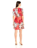 Tossed Floral Scuba Fit And Flare, Red/Multi, 10