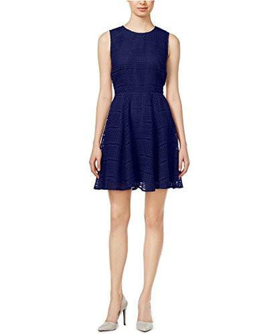 Maison Jules Sleeveless Lace Fit Flare Dress Xl, Blue Notte
