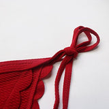 Mooskini Sexy Brazilian Bikini Set Solid Color Beach Push Up Swimwear For Sus Size 24 Red