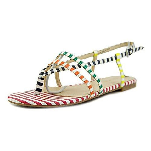 Nine West Shmoopy Synthetic Dress Sandal Whitenavy Multi 75 M Us