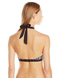 Kenneth Cole New York Got The Beat Hineck Halter Bikini Bra Top Black Large